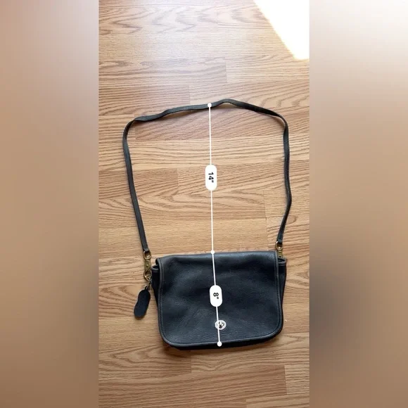 Laura U.S.A. Black Leather Vintage Crossbody Bag - Picture 13 of 13